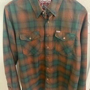 DIXXON Widowmaker Men's Green and Brown Flannel Shirt